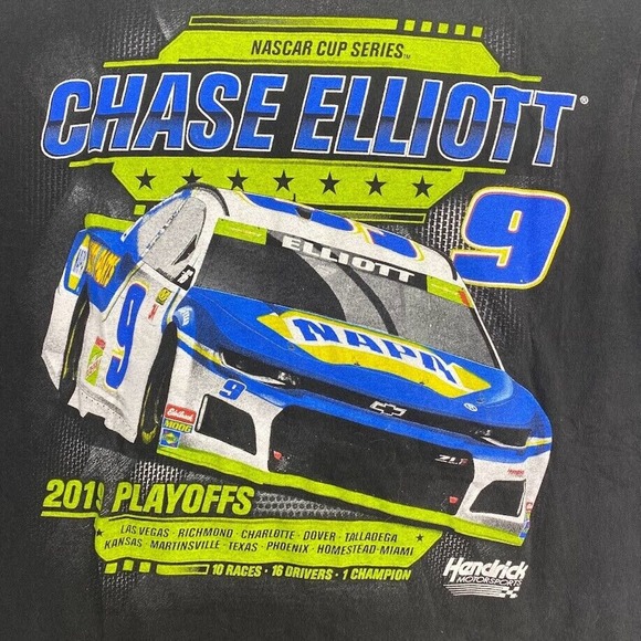 NASCAR Chase Elliott Graphic Racing Tee Thrifted Vintage Style Size L - Picture 9 of 11